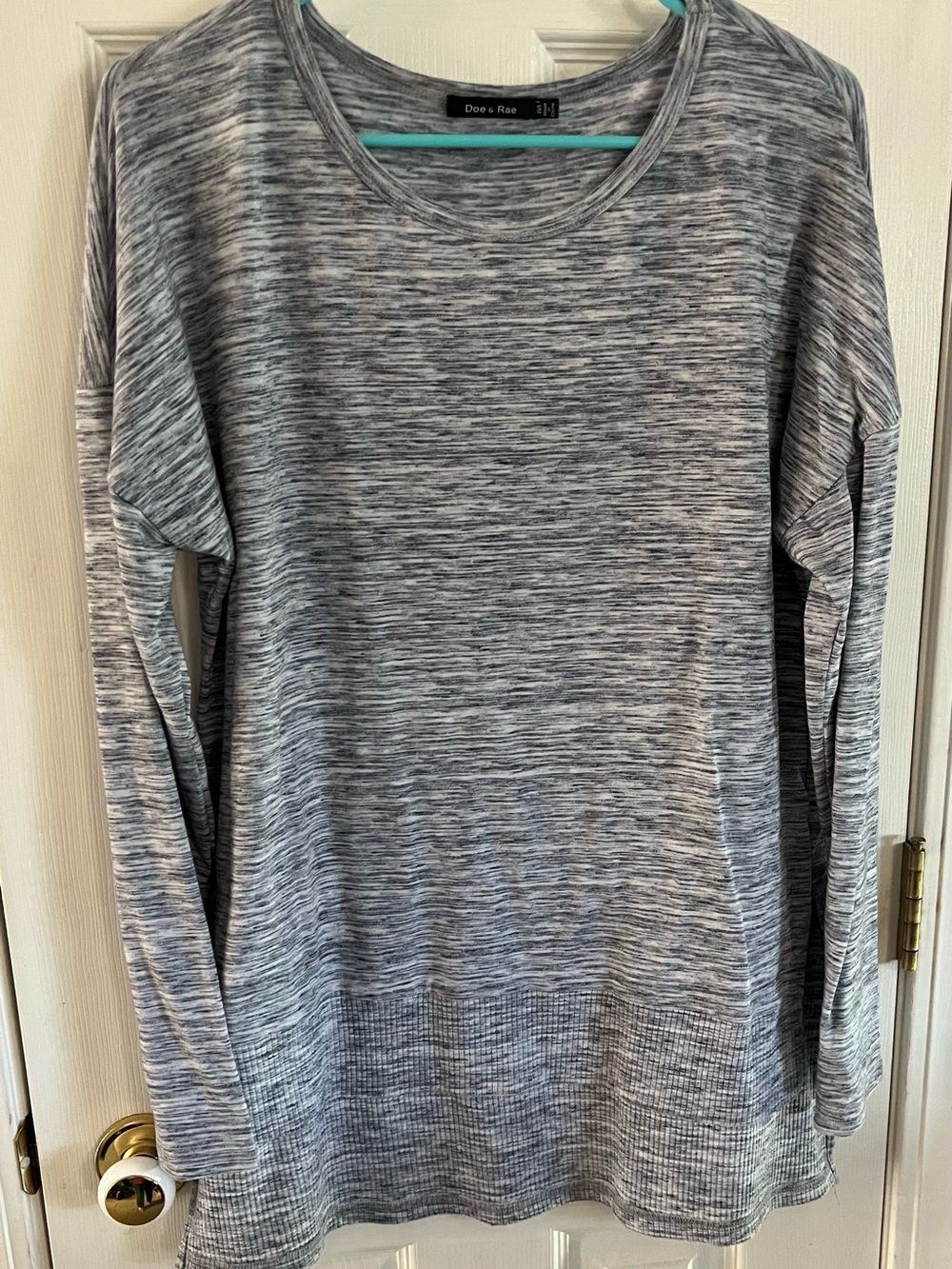 Doe & Rae navy Marled Scoop Neck Sweater